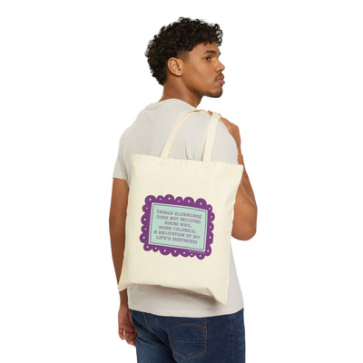 Things Eldercare Does NOT Include. Cotton Canvas Tote Bag