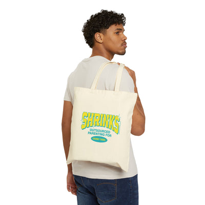 Shrinks: Outsourced Parenting for Cranky Teens. Cotton Canvas Tote Bag