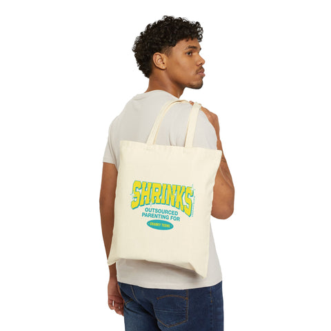 Shrinks: Outsourced Parenting for Cranky Teens. Cotton Canvas Tote Bag