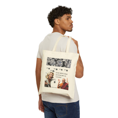 Shallow/Dalai Lama - Cotton Canvas Tote Bag