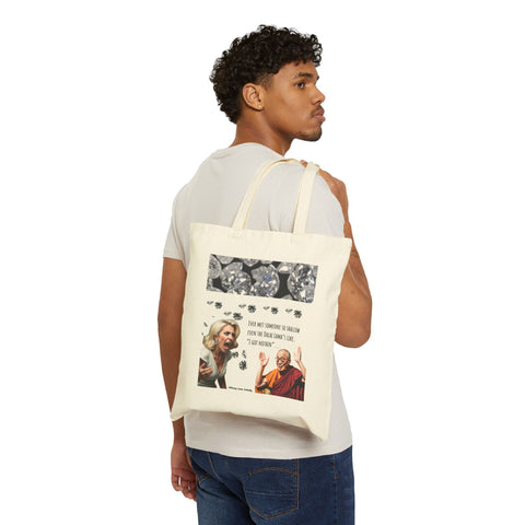 Shallow/Dalai Lama - Cotton Canvas Tote Bag