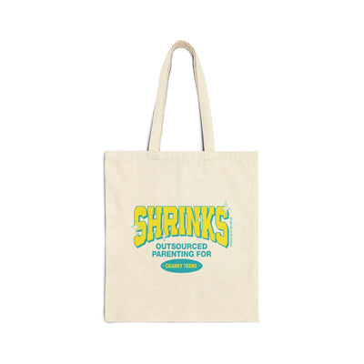 Shrinks: Outsourced Parenting for Cranky Teens. Cotton Canvas Tote Bag