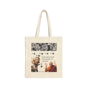 Shallow/Dalai Lama - Cotton Canvas Tote Bag