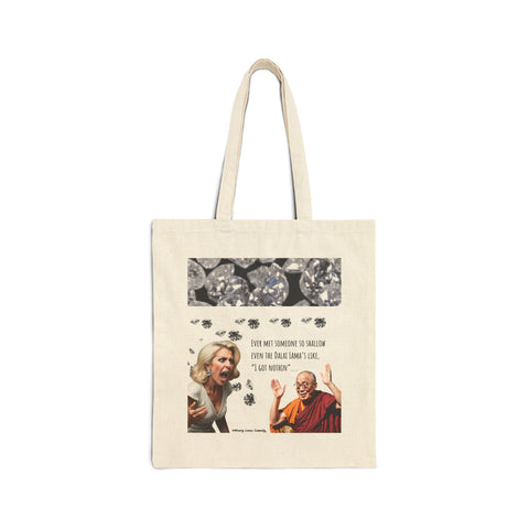 Shallow/Dalai Lama - Cotton Canvas Tote Bag